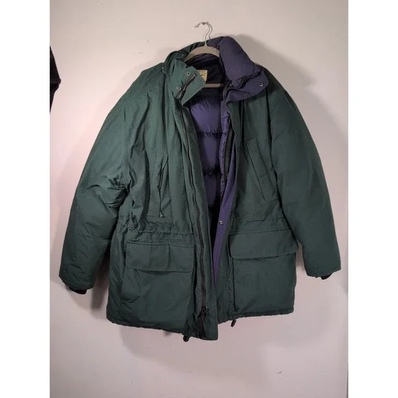 Vintage Eddie Bauer Ridgeline Goose Down Goretex Wool Jacket Mens L - Picture 1 of 13